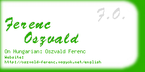 ferenc oszvald business card